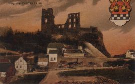 Hier geht es zur Karte mit dem Motiv 'Colorierte Ansicht der Burgruine Castellaun'