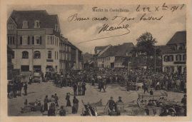 Hier geht es zur Karte mit dem Motiv 'Markt entlang der Straßen am Marktplatz' Hier geht es zur Karte mit dem Motiv 'Markt entlang der Straßen am Marktplatz'