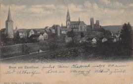 Hier geht es zur Karte mit dem Motiv 'Über das Hintertor auf Kirchen und Burg'