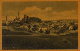 Hier geht es zur Karte mit dem Motiv 'Burg, Kirchen und Stadt auf goldbrauner Karte' Hier geht es zur Karte mit dem Motiv 'Burg, Kirchen und Stadt auf goldbrauner Karte'