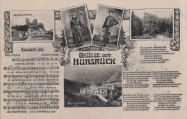 Hier geht es zur Karte mit dem Motiv 'Hunsrück-Lied, Trachten und drei Burgen' Hier geht es zur Karte mit dem Motiv 'Hunsrück-Lied, Trachten und drei Burgen'