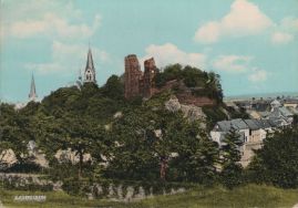 Hier geht es zur Karte mit dem Motiv 'Blick durch Bäume auf Hasental, Burg und Kirchen' Hier geht es zur Karte mit dem Motiv 'Blick durch Bäume auf Hasental, Burg und Kirchen'