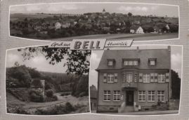 Hier geht es zur Karte mit dem Motiv 'Gasthaus Karbach, das Dorf Bell und ein Tal' Hier geht es zur Karte mit dem Motiv 'Gasthaus Karbach, das Dorf Bell und ein Tal'