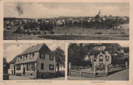 Hier geht es zur Karte mit dem Motiv 'Panorama, Geschäft und Kriegerdenkmal' Hier geht es zur Karte mit dem Motiv 'Panorama, Geschäft und Kriegerdenkmal'