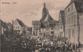 Hier geht es zur Karte mit dem Motiv 'Reges Markttreiben mit Kühen und Menschen' Hier geht es zur Karte mit dem Motiv 'Reges Markttreiben mit Kühen und Menschen'