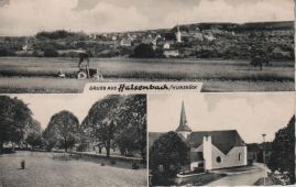 Hier geht es zur Karte mit dem Motiv 'Ein Dorfpanorama, ein Platz und die Kirche' Hier geht es zur Karte mit dem Motiv 'Ein Dorfpanorama, ein Platz und die Kirche'