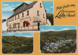 Hier geht es zur Karte mit dem Motiv 'Zwei Ortsansichten und das Hotel Roos' Hier geht es zur Karte mit dem Motiv 'Zwei Ortsansichten und das Hotel Roos'
