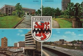 Hier geht es zur Karte mit dem Motiv 'Hallenbad, Forum, City und Bayer-Hochhaus' Hier geht es zur Karte mit dem Motiv 'Hallenbad, Forum, City und Bayer-Hochhaus'