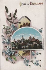 Hier geht es zur Karte mit dem Motiv 'Reich verziertes Bild mit Burg und Kirchen' Hier geht es zur Karte mit dem Motiv 'Reich verziertes Bild mit Burg und Kirchen'