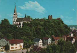 Hier geht es zur Karte mit dem Motiv 'Wolke über Kirche und Burgruine' Hier geht es zur Karte mit dem Motiv 'Wolke über Kirche und Burgruine'