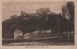 Hier geht es zur Karte mit dem Motiv 'Burgruine Rheinfels von unten' Hier geht es zur Karte mit dem Motiv 'Burgruine Rheinfels von unten'