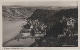 Hier geht es zur Karte mit dem Motiv 'Burg Rheinfels über dem Hafen' Hier geht es zur Karte mit dem Motiv 'Burg Rheinfels über dem Hafen'