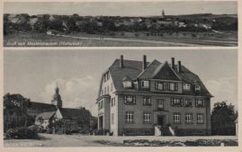 Hier geht es zur Karte mit dem Motiv 'Schule und Kirche von Mastershausen' Hier geht es zur Karte mit dem Motiv 'Schule und Kirche von Mastershausen'