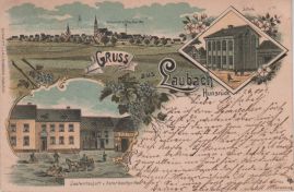 Hier geht es zur Karte mit dem Motiv 'Die Schule und die Wirtschaft von Laubach' Hier geht es zur Karte mit dem Motiv 'Die Schule und die Wirtschaft von Laubach'