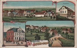 Hier geht es zur Karte mit dem Motiv 'Wirtschaft, Schulhaus und zwei Dorfansichten' Hier geht es zur Karte mit dem Motiv 'Wirtschaft, Schulhaus und zwei Dorfansichten'