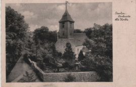 Hier geht es zur Karte mit dem Motiv 'Alte Dorfkirche hinter steinerner Mauer' Hier geht es zur Karte mit dem Motiv 'Alte Dorfkirche hinter steinerner Mauer'