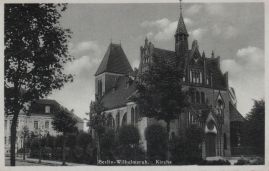 Hier geht es zur Karte mit dem Motiv 'Kirche mt Kreuz in Wilhelmsruh' Hier geht es zur Karte mit dem Motiv 'Kirche mt Kreuz in Wilhelmsruh'