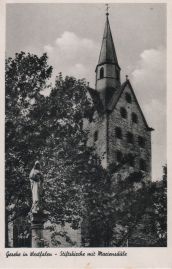 Hier geht es zur Karte mit dem Motiv 'Die Stiftskirche und die Mariensäule'
