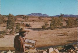 Hier geht es zur Karte mit dem Motiv 'Oscar Namatjira malt den Mt. Sonder' Hier geht es zur Karte mit dem Motiv 'Oscar Namatjira malt den Mt. Sonder'