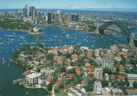 Hier geht es zur Karte mit dem Motiv 'Blick über Kirribilli zu Hafen und Oper'