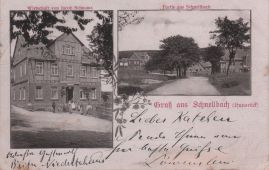 Hier geht es zur Karte mit dem Motiv 'Familie Schmaus vor dem Gasthaus' Hier geht es zur Karte mit dem Motiv 'Familie Schmaus vor dem Gasthaus'