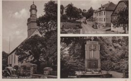 Hier geht es zur Karte mit dem Motiv 'Kirche, Ehrenmal und eine Dorfstraße' Hier geht es zur Karte mit dem Motiv 'Kirche, Ehrenmal und eine Dorfstraße'