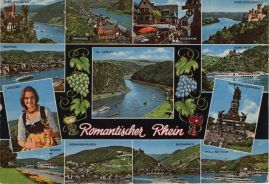 Hier geht es zur Karte mit dem Motiv 'Städtchen, Burgruinen und eine Winzerin' Hier geht es zur Karte mit dem Motiv 'Städtchen, Burgruinen und eine Winzerin'
