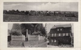 Hier geht es zur Karte mit dem Motiv 'Ein bewachsenes Haus und ein Denkmal' Hier geht es zur Karte mit dem Motiv 'Ein bewachsenes Haus und ein Denkmal'