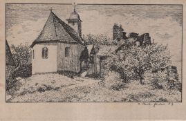 Hier geht es zur Karte mit dem Motiv 'Zeichnung von Kirche und Burg' Hier geht es zur Karte mit dem Motiv 'Zeichnung von Kirche und Burg'