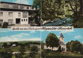 Hier geht es zur Karte mit dem Motiv 'Gasthaus, Kirche und ein Bach im Wald' Hier geht es zur Karte mit dem Motiv 'Gasthaus, Kirche und ein Bach im Wald'