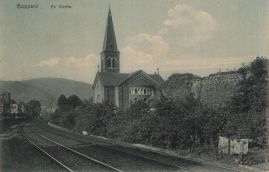 Hier geht es zur Karte mit dem Motiv 'Bahnlinie an der evangelischen Christuskirche' Hier geht es zur Karte mit dem Motiv 'Bahnlinie an der evangelischen Christuskirche'