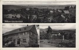 Hier geht es zur Karte mit dem Motiv 'Auto vor dem Eveshausener Gasthaus' Hier geht es zur Karte mit dem Motiv 'Auto vor dem Eveshausener Gasthaus'