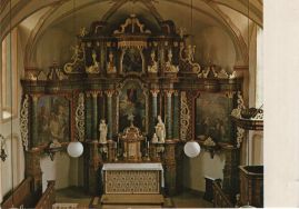 Hier geht es zur Karte mit dem Motiv 'Altar mit Bildern und Skulpturen' Hier geht es zur Karte mit dem Motiv 'Altar mit Bildern und Skulpturen'